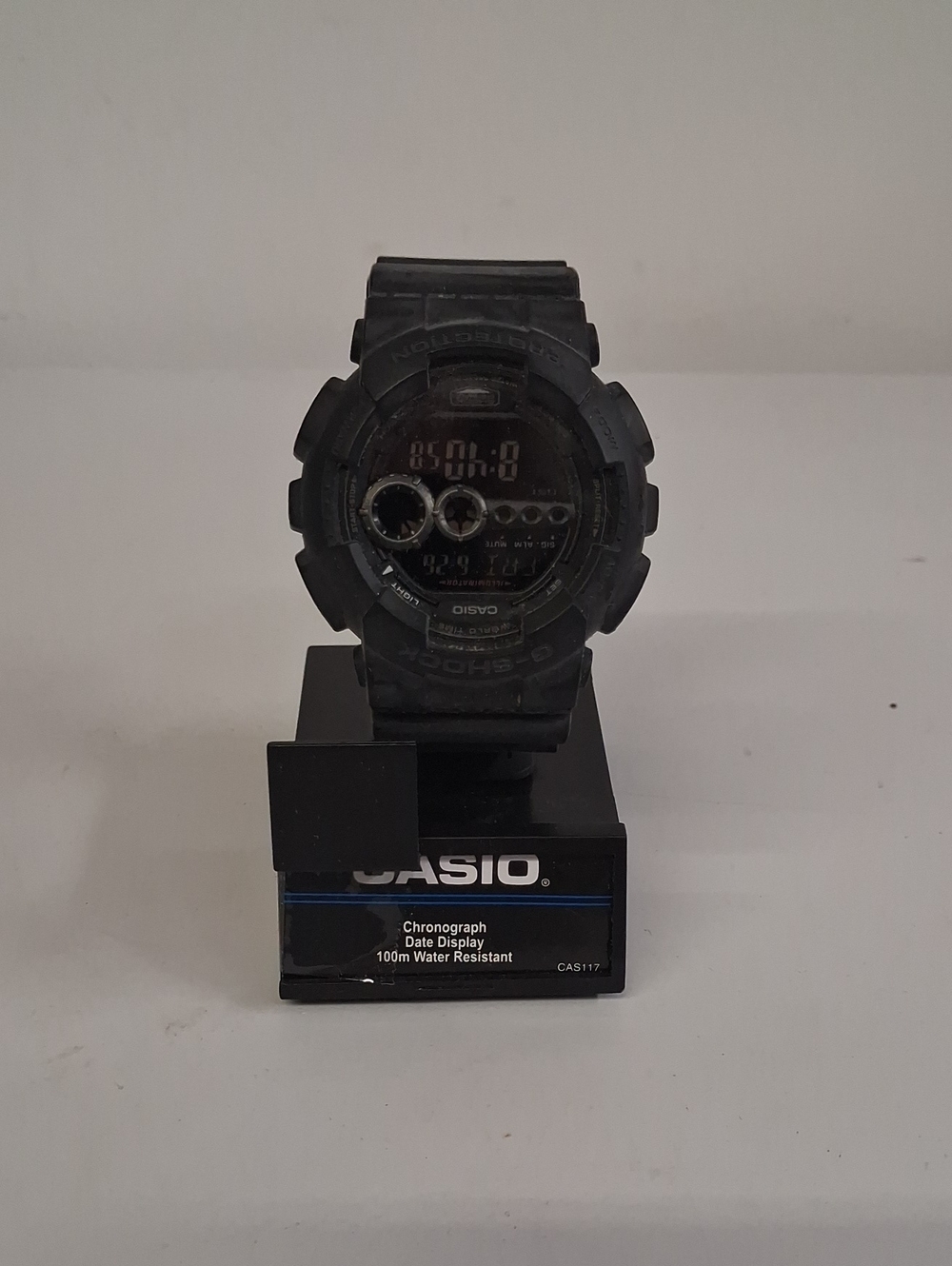 NWT Casio GD100 Nato G-Shock World Timer Black Resin Digital Dial Dive Watch